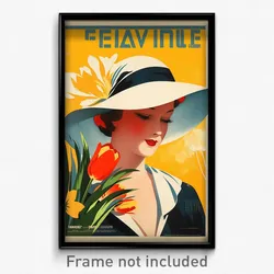French Movie Poster - Girl Feeling Cheeky, Able Tulip Hat (France Art Print)