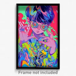 Anime Art Poster - Boy Feeling Self Respecting Wearing Gentle Glasses (Print)