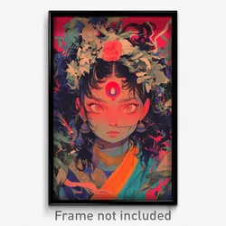 Bollywood Movie Poster - Girl Feeling Upset, Spherical Head Wreath (Art Print)