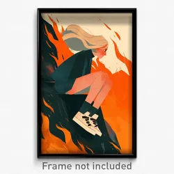 Icelandic Movie Poster - Girl Feeling Remorse, Bronze Grey Socks (Art Print)