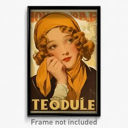 French Movie Poster - Woman Feeling Love, Soft Orange Scarf (France Art Print)