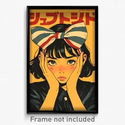 Icelandic Movie Poster - Girl Feeling Attentiveness, Carefree Striped Bow