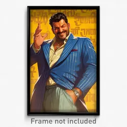 Bollywood Movie Poster - Man Feeling Happy, Heartfelt Striped Jacket (Art Print)