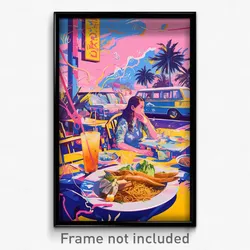 Icelandic Movie Poster - Fluid 50'S Diner (Iceland Retro Film Art Print)