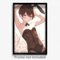 Anime Art Poster - Boy Feeling Unhappy Wearing Luxurious Brown Corset (Print)