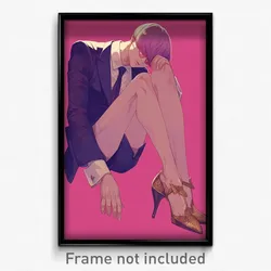 Anime Art Poster - Man Feeling Ennui Wearing Unique High Heels (Print)