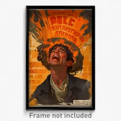 Mexican Movie Poster - Man Feeling Elation, Beautiful Orange Headwear (Print)