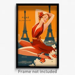 French Movie Poster - Woman Feeling Cheerfulness, Urban Side Tie Leotard (Print)