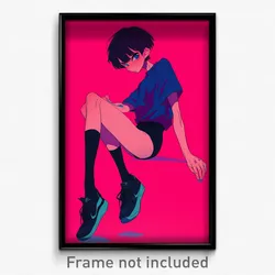 Anime Art Poster - Boy Feeling Offended Wearing Gripping Highleg (Print)