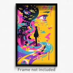German Movie Poster - Gray Shaft (Germany Psychedelic Art Retro Film Print)
