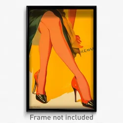 Spanish Movie Poster - Woman Feeling Guilt, Vivid Stiletto Heels (Art Print)