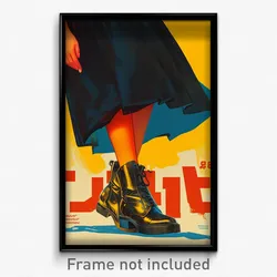 Hebrew Movie Poster - Girl Feeling Determined, Reflecting Shoes (Art Print)