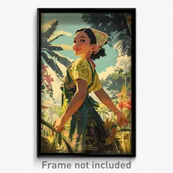 Indonesian Movie Poster - Girl Feeling Jubilation, Gloomy Green Apron (Print)