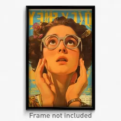 Greek Movie Poster - Woman Feeling Embarrassment, Outrageous Grey Framed Eyewear