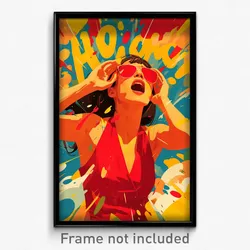 Spanish Movie Poster - Woman Feeling Discombobulated, Animated Red Vest (Print)