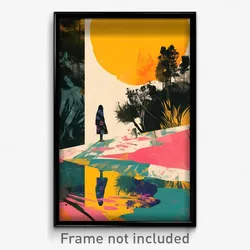 Spanish Movie Poster - Vibrant Column (Spain Psychedelic Art Retro Film Print)