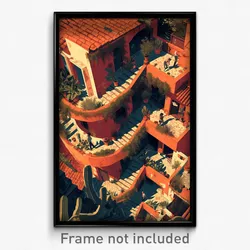 Mexican Movie Poster - Thorny Rooftops (Mexico Psychedelic Art Retro Film Print)