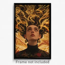 Icelandic Movie Poster - Woman Feeling Distracted, Loud Gold Earrings (Print)