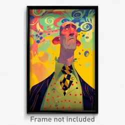 Art Poster - Man Feeling Indignant Wearing Posh Neckerchief (Art Print)