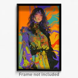 Art Poster - Girl Feeling Serenity Wearing Strong Shirt (Print)