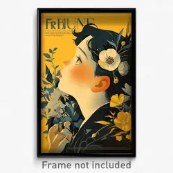 French Movie Poster - Boy Feeling Positive, Black And White Hair Flower (Print)