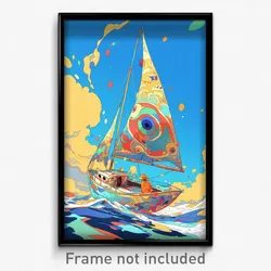Art Poster - Gregarious Boat (Psychedelic Trippy Weird 11x17 Print)