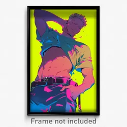Art Poster - Man Feeling Fondness Wearing Webbed Midriff Sarashi (Art Print)