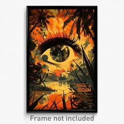 French Movie Poster - Orange Pond (France Psychedelic Art Retro Film Print)