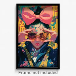 Vietnamese Movie Poster - Girl Feeling Triumphant, Modern Pink Bow (Art Print)