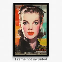 German Movie Poster - Girl Feeling Curiosity, Quizzical Black Scrunchie (Print)