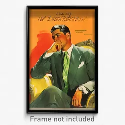 French Movie Poster - Man Feeling Submissive, Zesty Green Neckwear (Art Print)