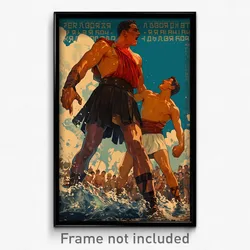 Greek Movie Poster - Man Feeling Hatred, Wooden Side Slit Shorts (Art Print)