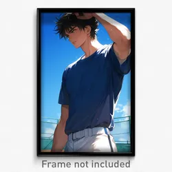 Anime Art Poster - Man Feeling Pity Wearing Pricey Shirt Overhang (Print)