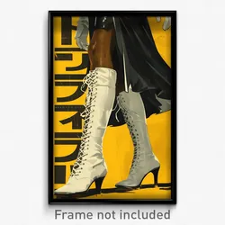 German Movie Poster - Woman Feeling Greed, White Lace Up Boots (Art Print)