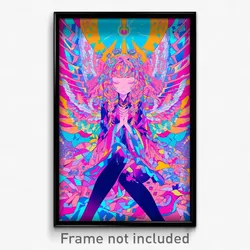 Art Poster - Pink Stained Glass (Psychedelic Trippy Weird 11x17 Print)