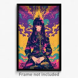 Greek Movie Poster - Girl Feeling Patience, Classic Military Jacket (Art Print)