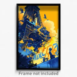 French Movie Poster - Blue Park (France Psychedelic Trippy Art Retro Film Print)