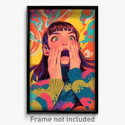 Icelandic Movie Poster - Girl Feeling Yawning, Slim Striped Sweater (Art Print)