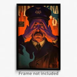Spanish Movie Poster - Man Feeling Claustrophobic, Violet Hands On Headwear