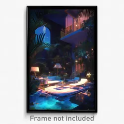 Art Poster - Glamorous Villa (Psychedelic Trippy Weird 11x17 Cartoon Print)