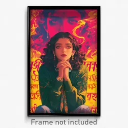 Bollywood Movie Poster - Girl Feeling Optimistic, Valuable Front Tie Top (Print)