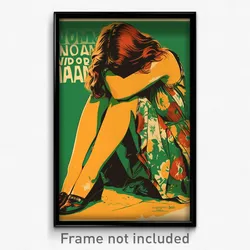 Brazilian Movie Poster - Girl Feeling Annoyance. Multicolored Footwear