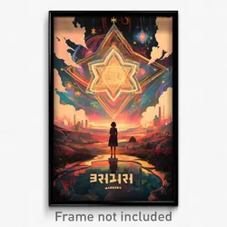 Hebrew Movie Poster - Starry Motel (Israel Psychedelic Art Retro Film Print)