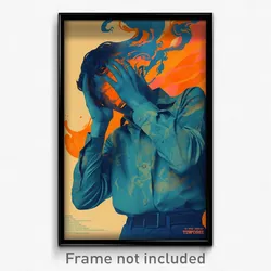 Spanish Movie Poster - Boy Feeling Frustrated, Zesty Blue (Spain Film Art Print)