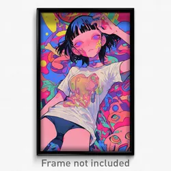 Anime Art Poster - Girl Feeling Frustrated Wearing Aged Gym Shirt (Print)
