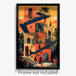 Mexican Movie Poster - Rosy Italian Architecture (Mexico Retro Film Art Print)