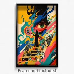 Greek Movie Poster - Slimy Bolt Hole (Greece Psychedelic Art Retro Film Print)