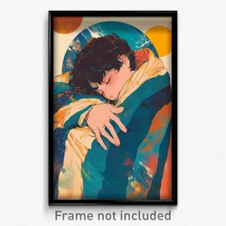 Icelandic Movie Poster - Boy Feeling Bliss, Voluminous Striped Scarf (Art Print)