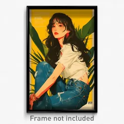 Mexican Movie Poster - Girl Feeling Attentiveness, Fluffy Denim (Art Print)