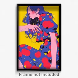 Anime Art Poster - Man Feeling Infatuation Wearing Cherry Print Dress (Print)